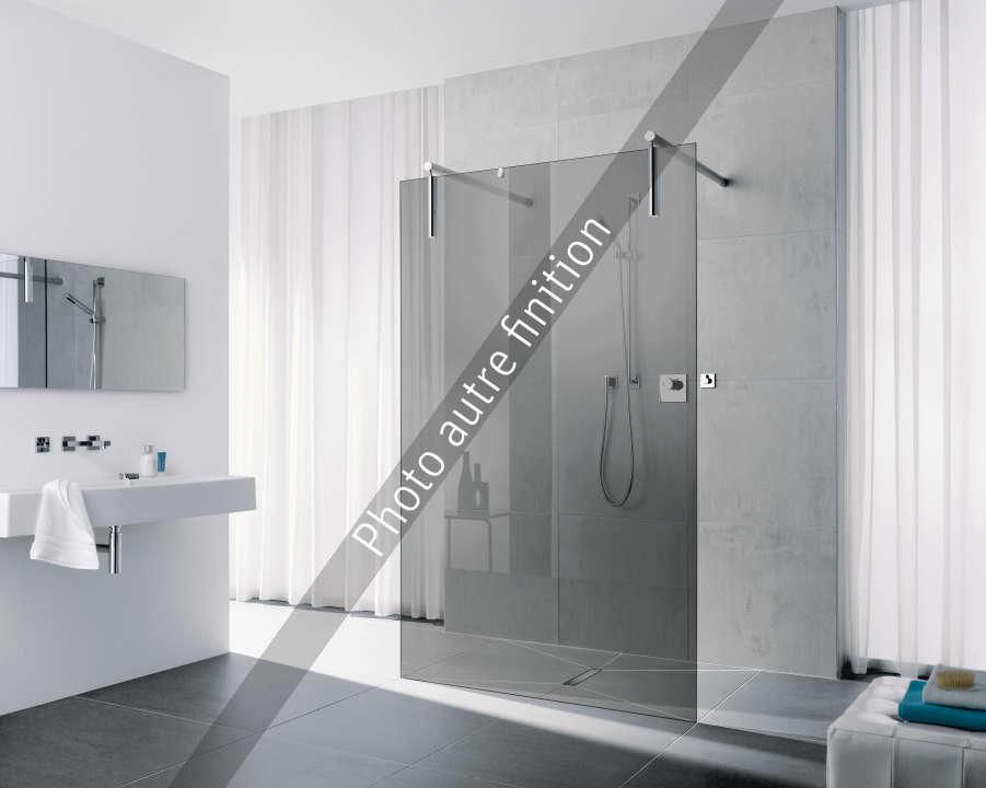 Paroi Walk-in-shower XS FREE avec stabilisations murales XS FW1 16020 1PR Argent mat Verre clair traité anticalcaire ROTHACLEAN Réf. 1403010178