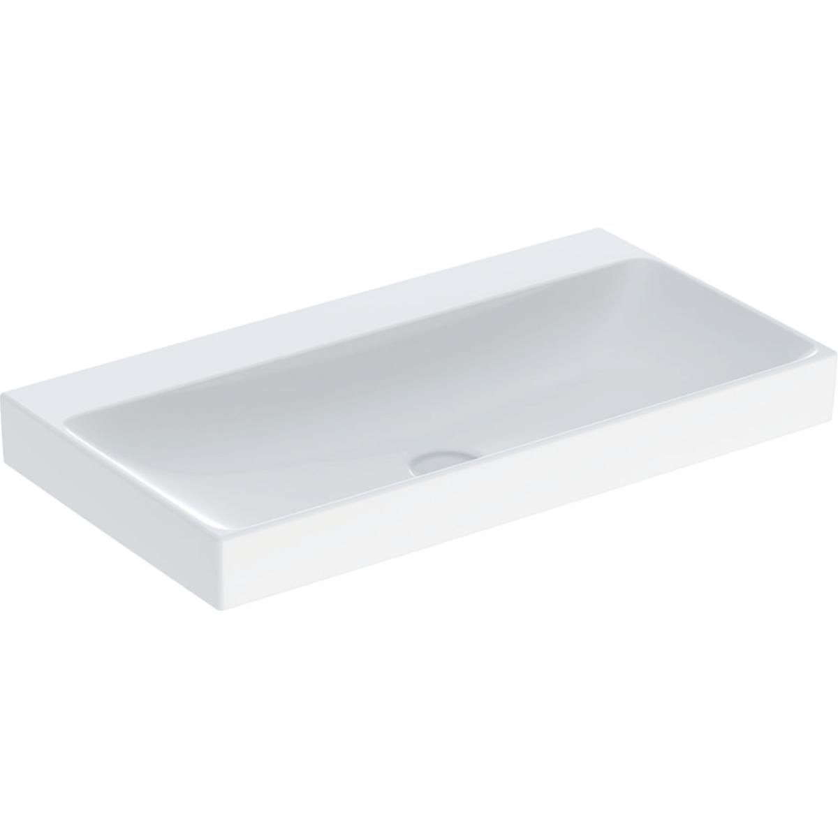 Lavabo Geberit ONE sortie verticale: B=90cm, T=48cm, Trou de robinetterie=Sans, Trop-plein=Sans, blanc / KeraTect