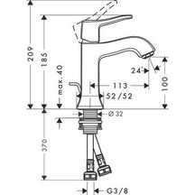 Mitigeur de lavabo METRIS CLASSIC chromé réf. 31075000