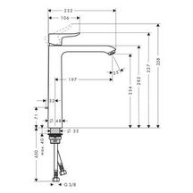 Mitigeur surélevé METRIS 260 mm pour vasque libre, chromé réf. 31082000