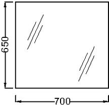 Miroir ODEON UP, 67 x 4 cm, éclairage en option réf. EB1082-NF