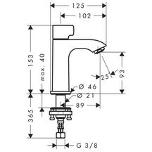 Robinet de lave-mains 100 mm METRIS E2, chromé réf. 31166000