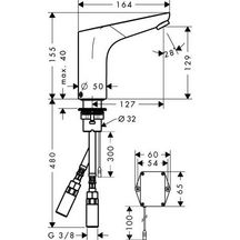 Mitigeur de lavabo FOCUS électronique à température réglable, chromé réf. 31171000