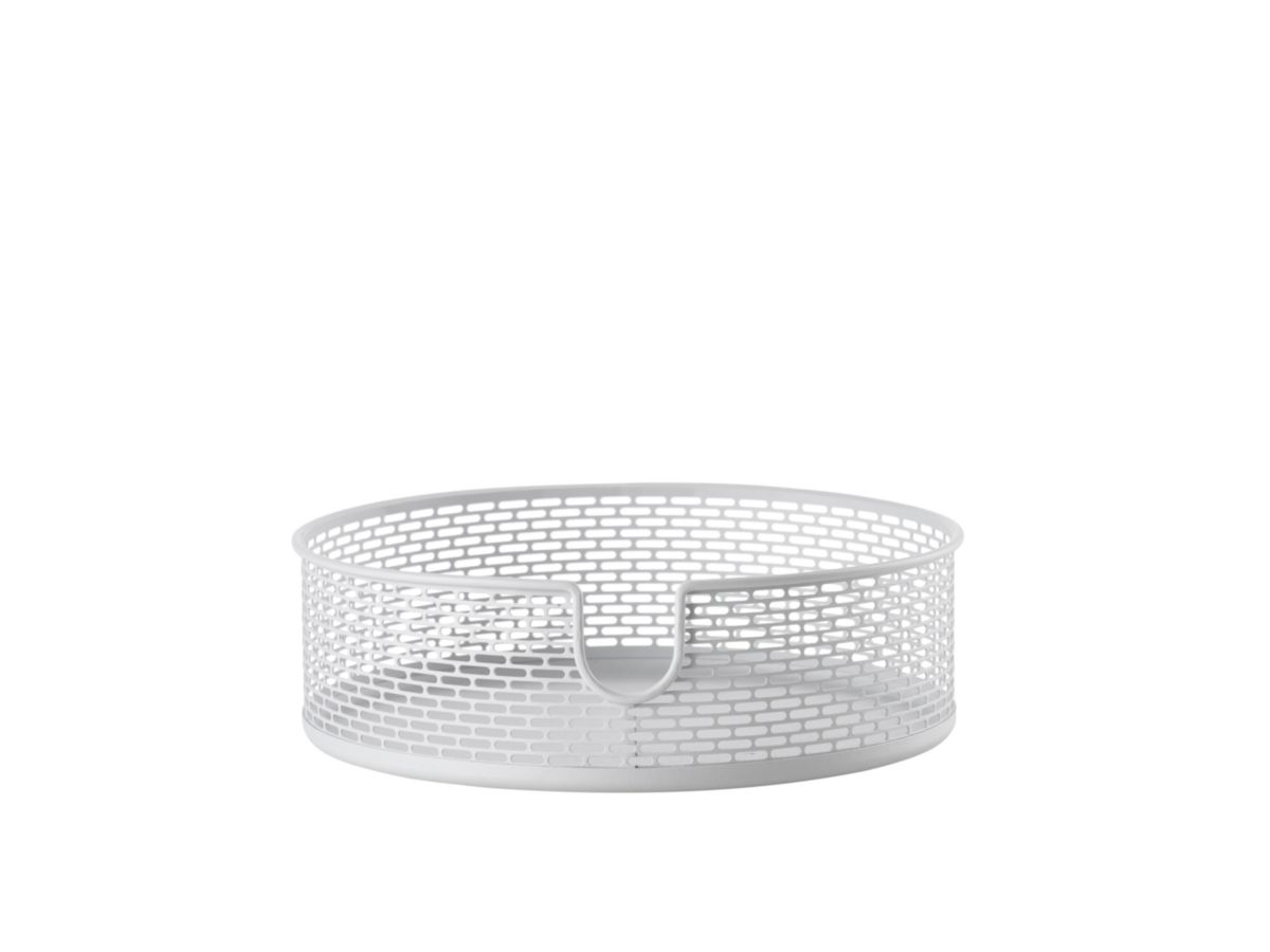 Panier métal rond D 20 x 6,5 cm Blanc Réf. 10577