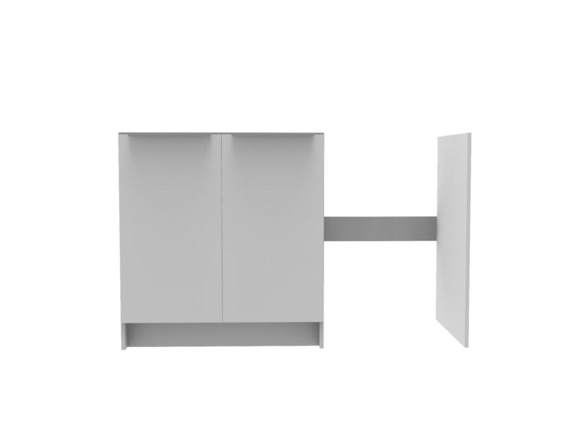 Meuble bas CLASSIK 140 cm 2 portes avec niche pour réfrigérateur 55 cm