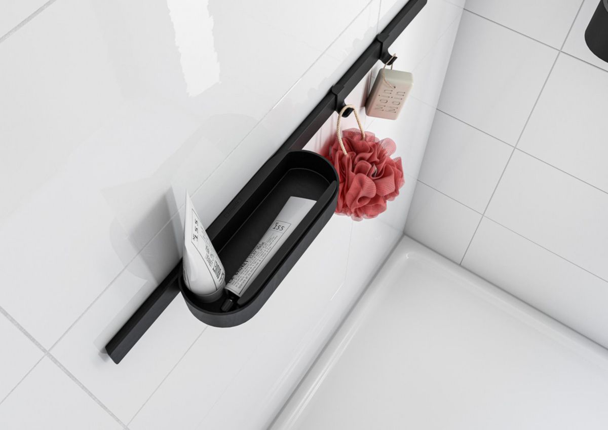 hansgrohe WallStoris Ensemble d'accessoires pour la douche, Noir mat