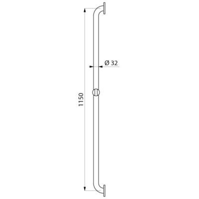 Barre droite D 32 avec coulisseau 1150 mm nylon blanc réf. 5460N