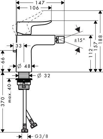 Mitigeur de bidet METRIS, chromé réf. 31280000