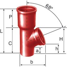 Culotte simple à coulisse SME à 68° diamètre nominal 100mm Réf. 156011 PAM