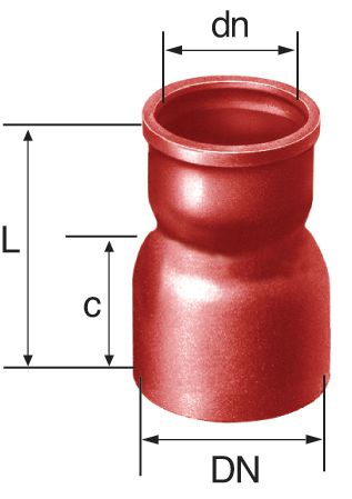 Cône d'augmentation concentrique en fonte SME diamètre nominal 50-75mm Réf. 156045 PAM