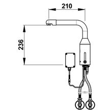 Mitigeur lavabo PRESTO 5750 avec bec standard tournant, alimentation pile réf. 55130