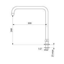 Bec tube orientable D22 L300 H259 réf. 1306T3