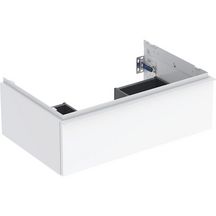 Meuble sous lavabo 75 cm Geberit iCon 1 tiroir poignée Blanc, Blanc brillant