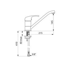 Mitigeur d'évier bec fondu orientable 160 / 200, manette ajourée flexible PEX réf. 2210