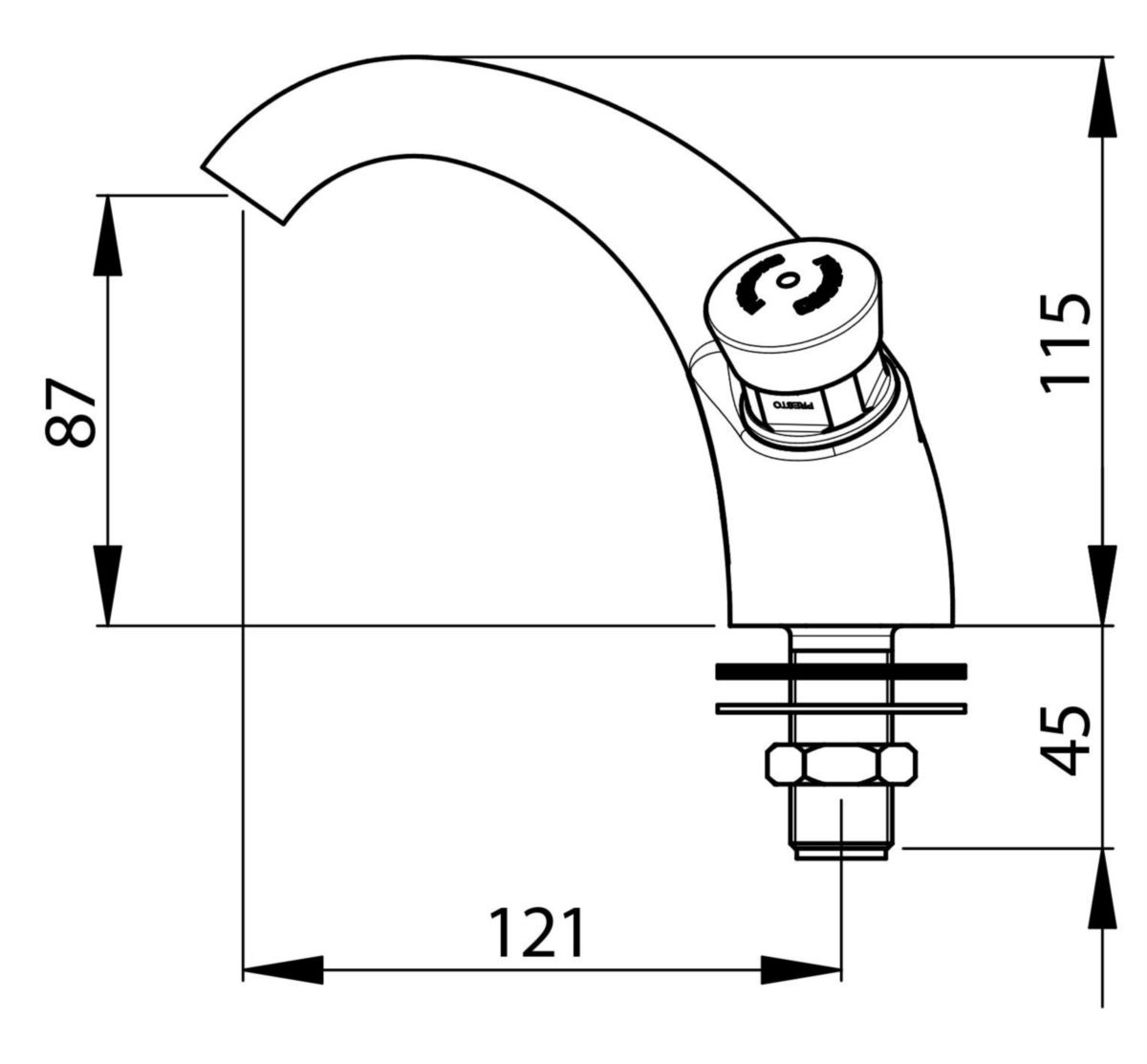 Robinet de lavabo PRESTO 600s réf. 24012