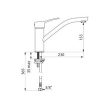 Mitigeur d'évier bec 145 / 230 manette pleine flexible PEX réf. 2510T