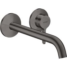 AXOR One Mitigeur de lavabo encastré mural, bec 220 mm, bonde à écoulement libre, Noir chromé brossé