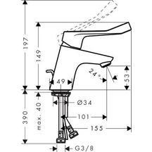 Mitigeur de lavabo HG Focus Care 70 réf. 31910000