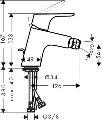 Mitigeur de bidet FOCUS E2 chromé réf. 31920000