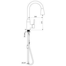 Mitigeur avec douchette extractible H 210 réf. 2597