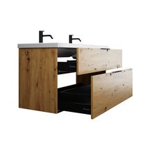 Ensemble EQIO SMART meuble sous-vasque L120cm avec plan céramique double vasque Réf. SFSS123F5259C0001G0200