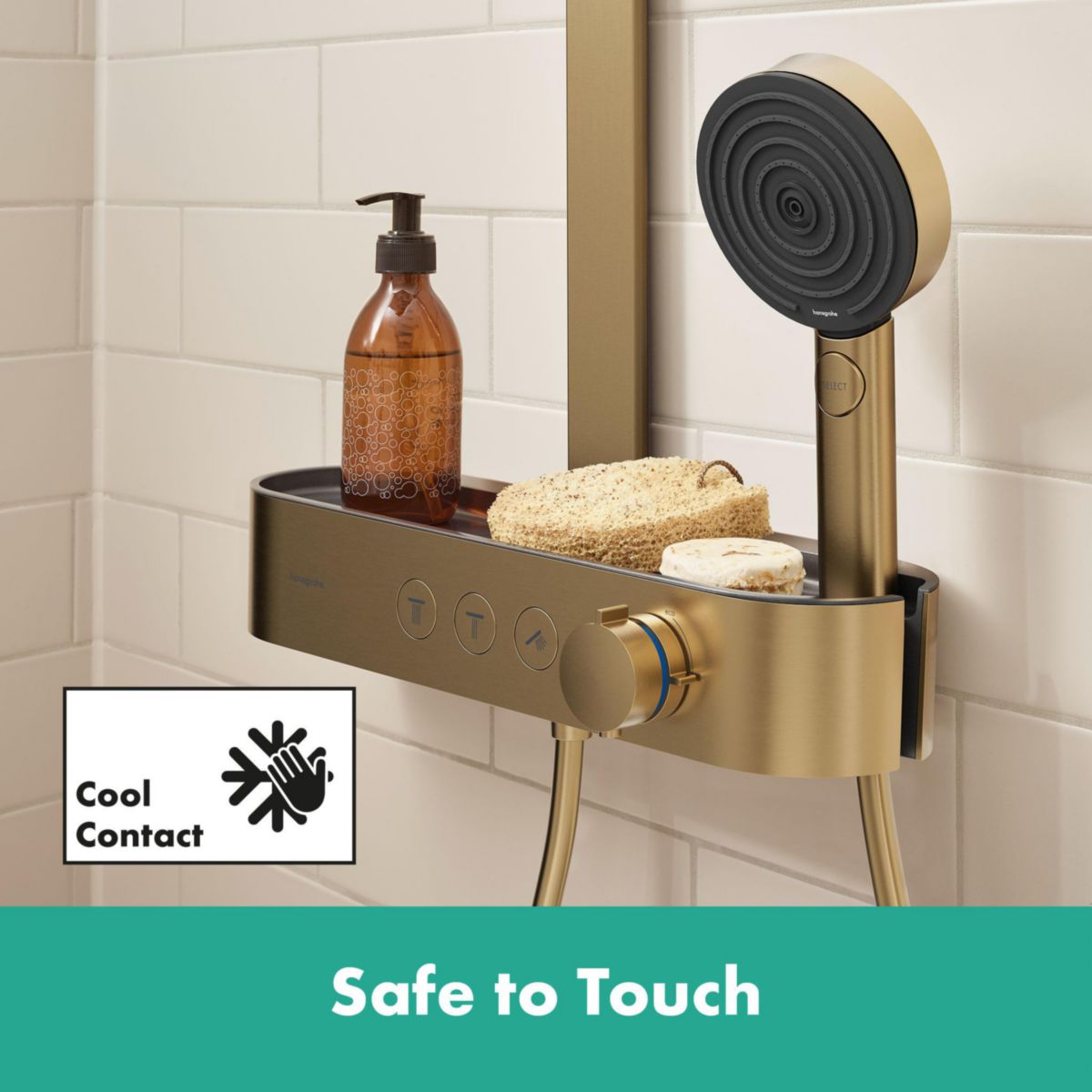 hansgrohe Pulsify S Colonne de douche 260 2jet avec mitigeur thermostatique ShowerTablet Select 400, Bronze brossé