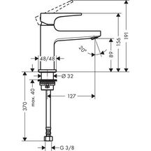 Robinet de lave-mains HG Metropol 100 sans tirette ni vidage réf. 32501000