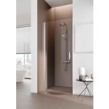 Porte pivotante PEGA pivot à gauche largeur 780 mm H 2000 mm profilé argent poli verre clair anticalcaire Réf. 1403036722 / PE1TL07820VPR