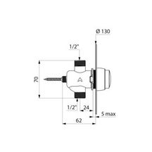 Robinet temporisé D 130 mm à déclenchement souple Temposoft 2 de douche robinet encastré avec rosace réf. 749428