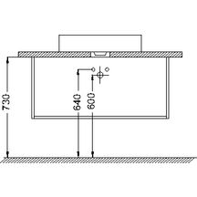 Meuble bas 100 cm 2 tiroirs avec passe-siphon réf. EB1705-N18