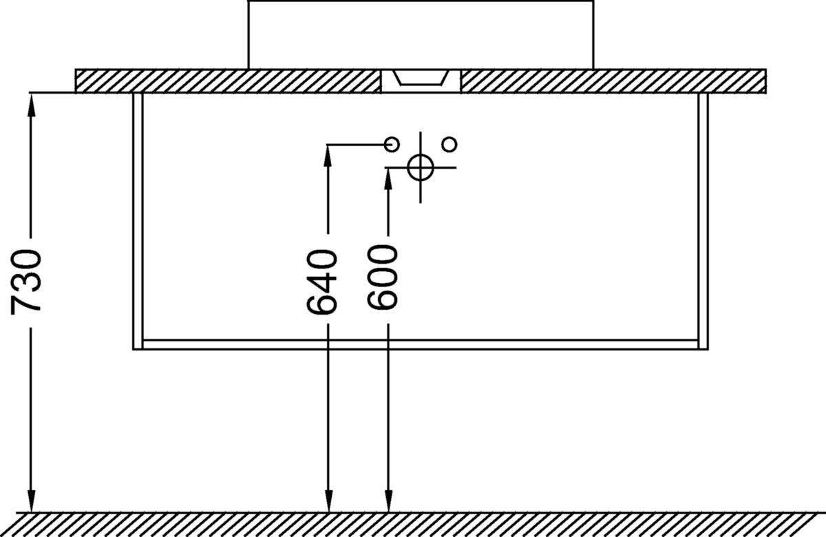 Meuble bas 100 cm 2 tiroirs avec passe-siphon réf. EB1705-N18