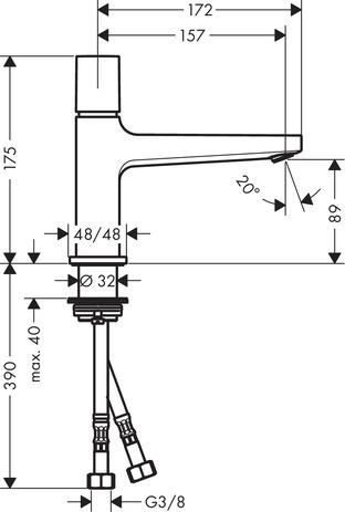 Mitigeur de lavabo HG Metropol Select 100 bec long réf. 32570000