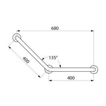 Barre à 135° diamètre 32 mm 400 x 400 mm 3 points de fixation inox poli brillant réf. 5082P