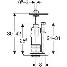 Mécanisme de cloche seul, simple touche interrompable NEMO pour Aspirambo, chromé brillant réf. 282.006.21.1