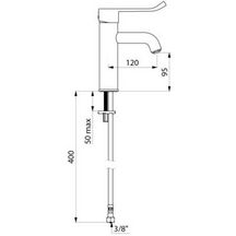 Mitigeur épaisseur lavabo H 85, levier L 150 réf. 2721LEP