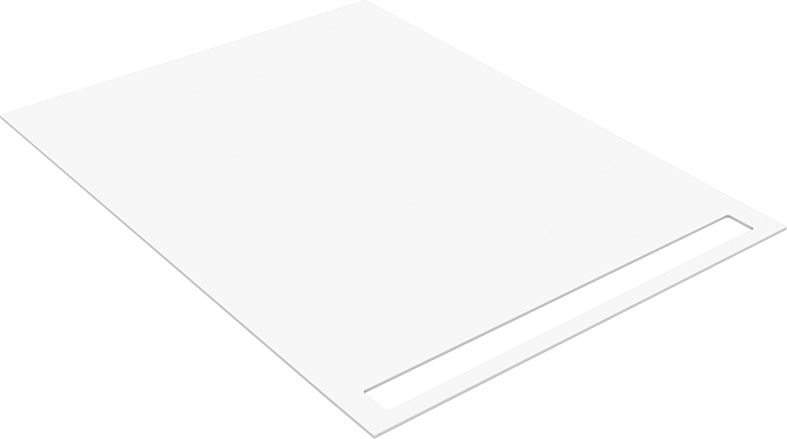 Revêtement prêt à poser pour receveur wedi Fundo, Fundo Top Riolito Neo excentré blanc 1200x900mm réf. 072020100