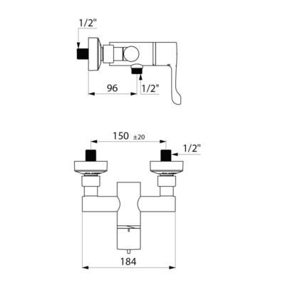 Mitigeur Securitherm thermostatique monocommande douche avec raccords réf. H9630