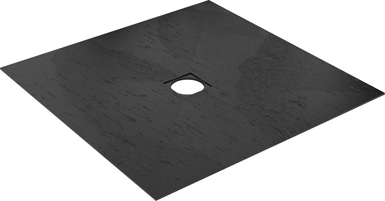 Revêtement prêtàposer wedi Fundo Top pour wedi Fundo Primo centré, format 900x900x6mm en coloris Carbon noir, matériau minéral aspect  pierre naturelle Réf : 072010600