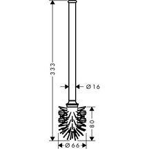 Brosse WC avec manche, chromé réf. 40089000