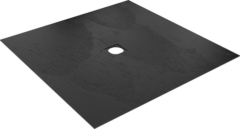 Revêtement prêtàposer wedi Fundo Top pour wedi Fundo Primo centré, format 1200x1200x6mm en coloris Carbon noir, matériau minéral aspect  pierre naturelle Réf : 072010603