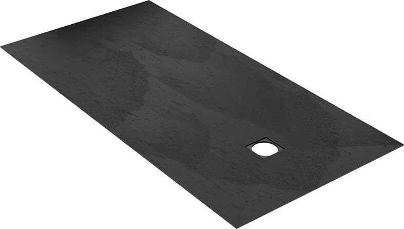 Revêtement prêtàposer wedi Fundo Top pour wedi Fundo Primo excentré, format 1800x900x6mm en coloris Carbon noir, matériau minéral aspect pierre naturelle Réf : 072010606