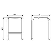 Tabouret lattes en plastiques tube aluminium époxy blanc réf. 510418