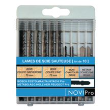 Lame de scie sauteuse universelle Novipro panachée coffret plastique de 10