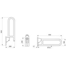 Barre relevable diamètre 32 mm Nylon HR blanc 850 mm réf. 5164N