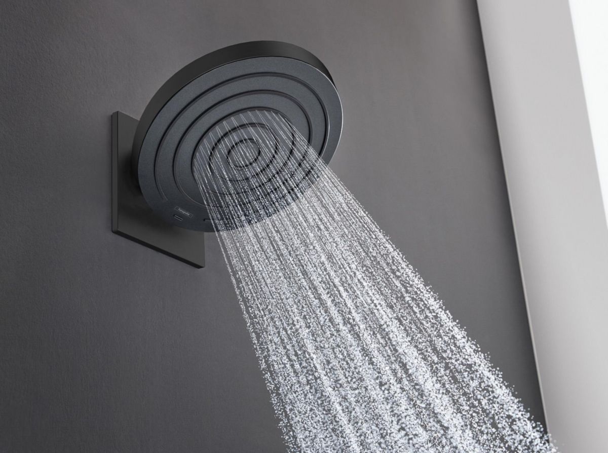 hansgrohe Pulsify S Douche de tête 260 2jet avec raccord mural, Noir mat