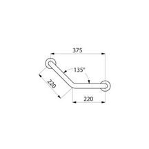 Barre à 135° 220 x 220 diamètre 32 mm Inox poli brillant réf. 5083P