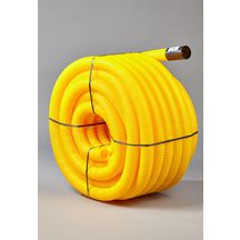 Gaine Janoflex annelée jaune diamètre 50 mm couronne de 50m