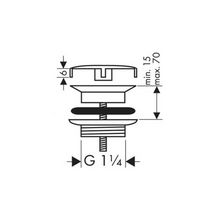 Bonde pour lavabo et lave-mains 33x42 sans trop plein avec set de finition à recouvrement, chromé Réf 50001000