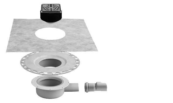 Kit d'évacuation sortie horizontale Kerdi-Drain 40mm réf. KD10H40GVED1S