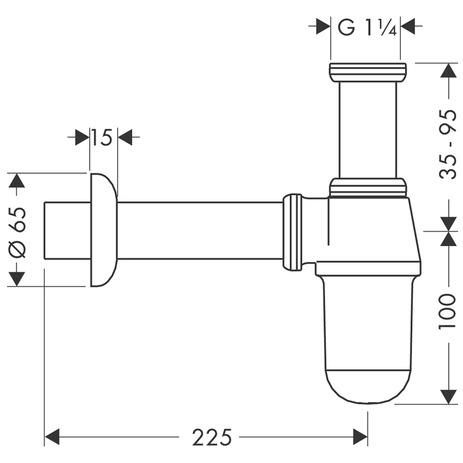 Siphon de lavabo à tasse standard chromé Réf 52053000